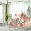 Ambesonne Tropical Shower Curtain, Exotic Orchids Blossom Leaves on Blurred Background Floral Themed Modern Art, Cloth Fabric Bathroom Decor Set with Hooks, 69" W x 75" L, Reseda Green view 4
