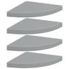 vidaXL Wall Corner Shelves Set of 4 - Floating Display Shelf - Gray Honeycomb MDF & Metal - 13.8 x 13.8 x 1.5 view 1