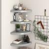 vidaXL Wall Corner Shelves Set of 4 - Floating Display Shelf - Gray Honeycomb MDF & Metal - 13.8 x 13.8 x 1.5 view 2