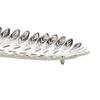 Deco 79 Aluminum Metal Living Room Decor Tray Leaf Ottoman Tray, Set of 2 Serving Tray 27", 18"W, Silver view 4