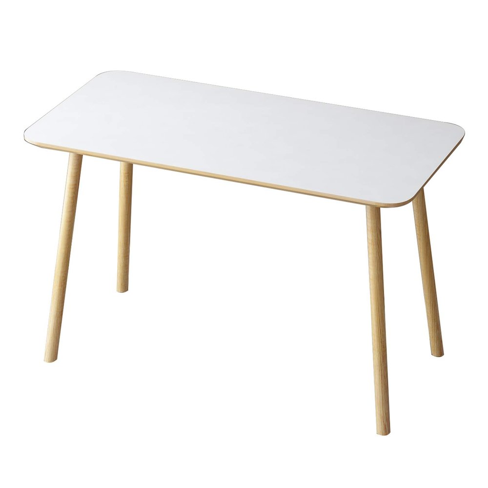 Desk Home Office Modern Style Computer Writing Dining Table Dresser Beech Wooden Leg White Desktop Easy to Assemble (Size : 50X100CM)