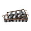 Deco 79 Wood Grid Tray, Set of 2 29", 23"W, Black view 3