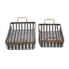 Deco 79 Wood Grid Tray, Set of 2 29", 23"W, Black view 4