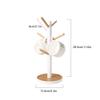 Lifenanny Wooden Mug Holder Tree, Removable Coffee Tea Cup Holder Display Stand for Counter, Mug Rack with 6 Hooks (White) view 2