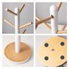 Lifenanny Wooden Mug Holder Tree, Removable Coffee Tea Cup Holder Display Stand for Counter, Mug Rack with 6 Hooks (White) view 3