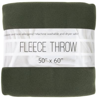 50x60 Throw Blankets, Ultra Soft Hypoallergenic Fleece Fall Throw Blanket for Livingroom, Couch, Chair, Bed, Olive Green