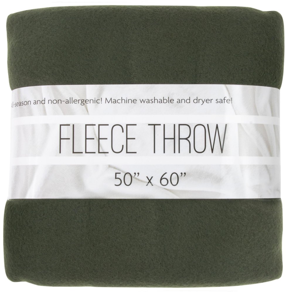 50x60 Throw Blankets, Ultra Soft Hypoallergenic Fleece Fall Throw Blanket for Livingroom, Couch, Chair, Bed, Olive Green