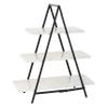 Deco 79 Marble 3 Tiered Tiered Server, 20" x 9" x 23", White view 2