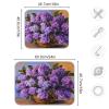 Absorbent Dish Drying Mat for Kitchen Counter - Purple Oil Painting Flowers Microfiber Drying Pad, Reversible Drainer Mats for Countertop, Large 18 x 24 inch view 3