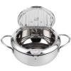 Japanese- Mini Stainless Steel Frying Pot, Temperature-controlled Household Frying Pan, Compatible with Gas Stove, Induction Cooker and Electric Stove(24cm) view 2