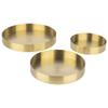Koyal Wholesale Round Decorative Tray Set, Set of 3, Gold Decorative Trays for Coffee Table, Bar Cart, Dresser, Bathroom, Perfume, Makeup, Wedding Centerpieces view 1