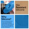 GORILLA GRIP BPA-Free Soft Silicone Oven Mitts, 14.5x8.3, Heat Resistant and Waterproof Cooking Gloves, Thick Cotton Lining, Flexible Gripping for Baking Grilling, Kitchen Potholders Set of 2, Aqua view 3