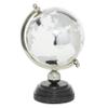 Deco 79 Marble Globe with Marble Base and Tiered Base, 8" x 8" x 13", Silver view 1