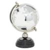 Deco 79 Marble Globe with Marble Base and Tiered Base, 8" x 8" x 13", Silver view 2