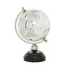 Deco 79 Marble Globe with Marble Base and Tiered Base, 8" x 8" x 13", Silver view 3