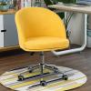 Comfortable Swivel Chair Modern Office Chair Accent Swivel Dining Chairs, Adjustable Lift Armless Chair Study Chair with 360 Degree Swiveling Casters (Yellow, Removable and Washable) Adjust Rolling view 2