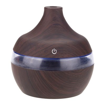Omabeta Portable Mini Humidifier, 300ml Small Cool Mist Humidifiers, Wood Grain LED USB Color-changing Humidifier, Oil Diffuser with Colorful Night Light Mist Maker for Office Car Home, Super Quiet