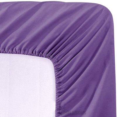 3 Pieces California King Size Purple Color Fitted Sheet - Fits Mattress Upto 18 Inch Deep Pockets & Bedding Set Include 1-Piece Fitted Sheet with 2-Pillow Covers 20 x 30 Inches