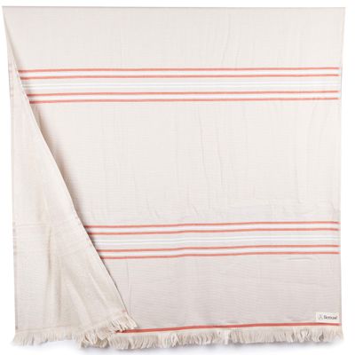 Bersuse 100% Cotton Lagos Terry Peshtemal Turkish Towel Bath Towel Beach Towel Lighweight Quickdry Absorbent - 35x67 Inches, Brick (Set of 3)