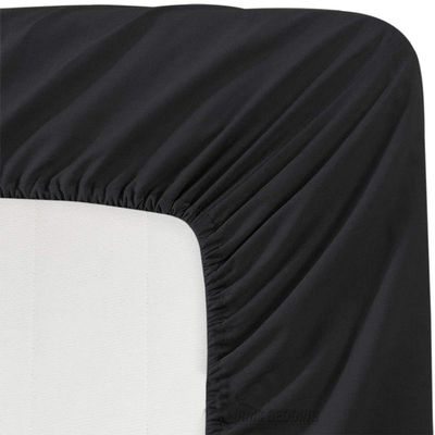 3 Pieces California King Size Black Color Fitted Sheet - Fits Mattress Upto 18 Inch Deep Pockets & Bedding Set Include 1-Piece Fitted Sheet with 2-Pillow Covers 20 x 30 Inches