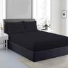 3 Pieces California King Size Black Color Fitted Sheet - Fits Mattress Upto 18 Inch Deep Pockets & Bedding Set Include 1-Piece Fitted Sheet with 2-Pillow Covers 20 x 30 Inches view 2