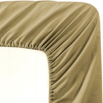 3 Pieces California King Size Taupe Color Fitted Sheet - Fits Mattress Upto 18 Inch Deep Pockets & Bedding Set Include 1-Piece Fitted Sheet with 2-Pillow Covers 20 x 30 Inches