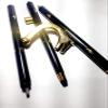 Wolf Head Brass Handle Walking Stick Design Vintage Walking Stick in Chrome Finish Black & Golden view 3