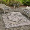 Unique Loom Outdoor Traditional Collection Area Rug - Valeria (2' 2" x 3' 1" Rectangle, Charcoal/ Natural) view 1