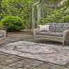 Unique Loom Outdoor Traditional Collection Area Rug - Valeria (2' 2" x 3' 1" Rectangle, Charcoal/ Natural) view 4