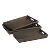 Deco 79 Tray, S/3 18", 20", 22" W, Brown view 2