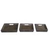 Deco 79 Tray, S/3 18", 20", 22" W, Brown view 3