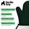 GORILLA GRIP BPA-Free Soft Silicone Oven Mitts, 14.5x8.3, Heat Resistant and Waterproof Cooking Gloves, Thick Cotton Lining, Flexible Gripping for Baking Grilling, Kitchen Potholders Set, Hunter Green view 2
