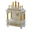 Kamdhenu art and craft Wooden Temple for Home and Office Poojaghar - 15 x 8 x 18 White and Red view 2