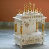 Kamdhenu art and craft Wooden Temple for Home and Office Poojaghar - 15 x 8 x 18 White and Red view 4