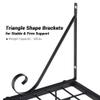 Aquaterior Grid Wall Mount Pot Pan Rack Kitchen Cookware Organizer with 10 Hooks Metal Wall Shelves Storage Pot Holder Black view 4