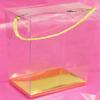 Durapak Supplies 24 PCS 5.5(W) x4(D) x7.5(H) Rope Handle w/Golden Card Bottom, Clear Plastic PVC Boxes for Party Favor Wedding Favor, retail products packaging and display view 2