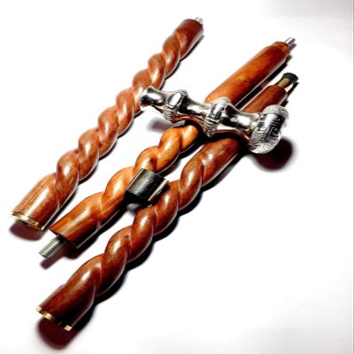 Ganga Nautical 36 to 37" inch Brass Derby Handle Walking Cane Wooden Cane Stick Made of Rosewood & Brass Silver