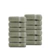 belem Luxury Wash Cloths for Showering 13x13  100% Combed Cotton Washcloths Pack of 12  600 GSM Ultra Soft, Quick Dry and Absorbent Face Towels for Bathroom, Gym, Spa and Home (Sage Green) view 1