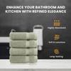belem Luxury Wash Cloths for Showering 13x13  100% Combed Cotton Washcloths Pack of 12  600 GSM Ultra Soft, Quick Dry and Absorbent Face Towels for Bathroom, Gym, Spa and Home (Sage Green) view 3