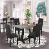East West Furniture V696DR124-5 5 Piece Kitchen Table Set for 4 Includes a Rectangle Dining Room Table with V-Legs and 4 Black Color Linen Fabric Upholstered Chairs, 36x60 Inch, Multi-Color view 2