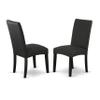 East West Furniture V696DR124-5 5 Piece Kitchen Table Set for 4 Includes a Rectangle Dining Room Table with V-Legs and 4 Black Color Linen Fabric Upholstered Chairs, 36x60 Inch, Multi-Color view 4