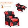 Giantex Kids Recliner, Gaming Recliner Chair with Footrest, Headrest & Lumbar Support, Ergonomic Leather Lounge Chair Toddler Furniture, Adjustable Racing Style Recliner Sofa for Boys Girls, Red view 3
