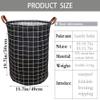 BOOHIT Cotton Fabric Storage Bin,Collapsible Laundry Basket-Waterproof Large Storage Baskets,Toy Organizer,Home Decor(Black Plaid) view 2