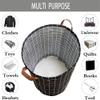BOOHIT Cotton Fabric Storage Bin,Collapsible Laundry Basket-Waterproof Large Storage Baskets,Toy Organizer,Home Decor(Black Plaid) view 3