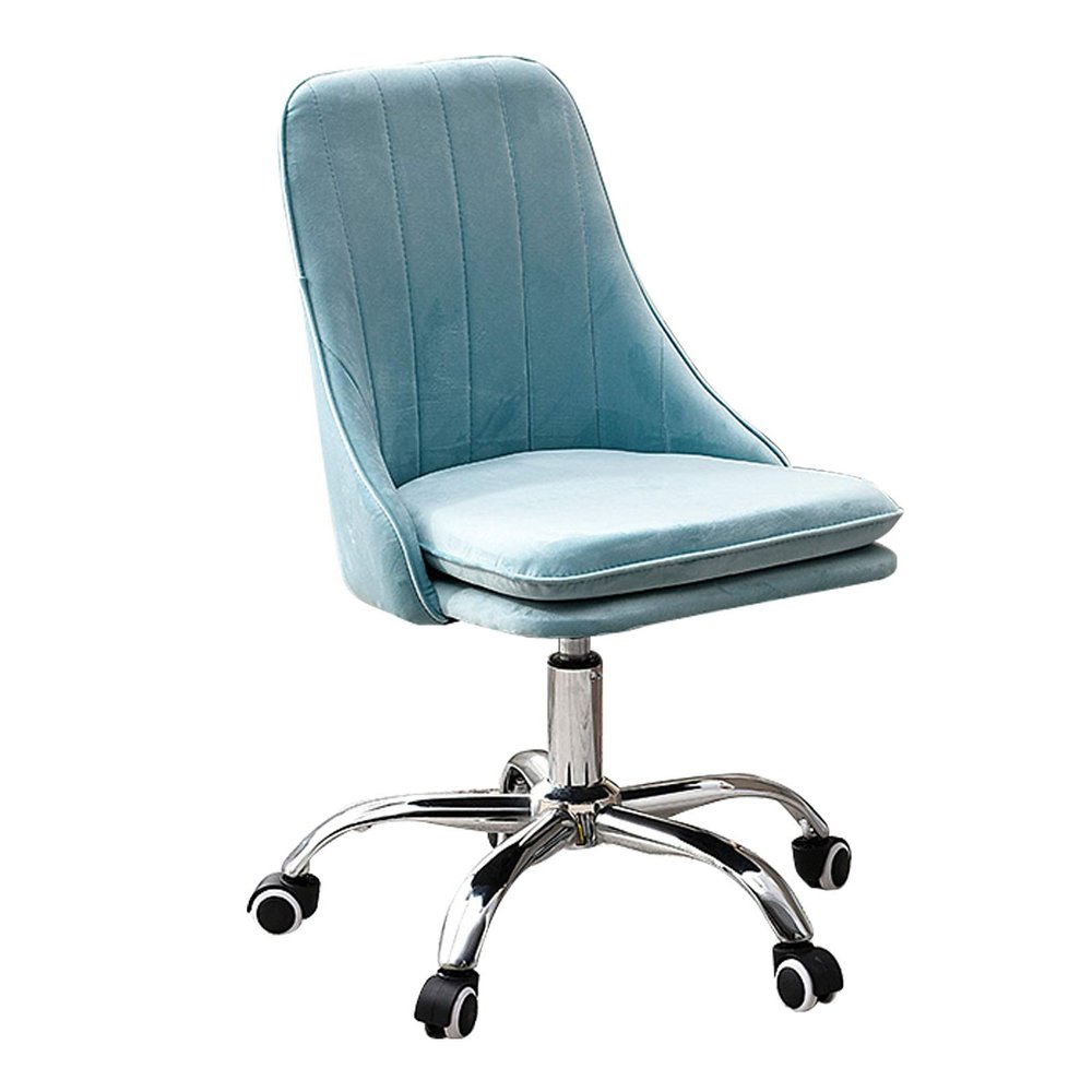 Home Comfortable Swivel Chair, Velvet Sponge Upholstered Bedroom Office Chair, Lift Ergonomic Desk Chair