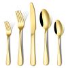 20-Piece Gold Silverware Set, ENLOY Flatware Cutlery Set Stainless Steel Utensils Service for 4, Heavy Duty Gift and Dishwasher Safe, Mirror Polished Dinner Knife, Fork, Spoon for Restaurant view 1