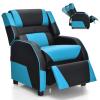 Giantex Kids Recliner, Gaming Recliner Chair with Footrest, Headrest & Lumbar Support, Ergonomic Leather Lounge Chair Toddler Furniture, Adjustable Racing Style Recliner Sofa for Boys Girls, Blue view 1