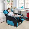 Giantex Kids Recliner, Gaming Recliner Chair with Footrest, Headrest & Lumbar Support, Ergonomic Leather Lounge Chair Toddler Furniture, Adjustable Racing Style Recliner Sofa for Boys Girls, Blue view 2