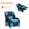 Giantex Kids Recliner, Gaming Recliner Chair with Footrest, Headrest & Lumbar Support, Ergonomic Leather Lounge Chair Toddler Furniture, Adjustable Racing Style Recliner Sofa for Boys Girls, Blue view 3