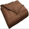 100% Cotton Comforter for All Season 500 GSM Best,Softest,Winter Warm Comforter Ultra Soft Quilted Only with Corner Tabs, Box Stitched,Machine Washable (Chocolate,Queen/Full Size) view 2